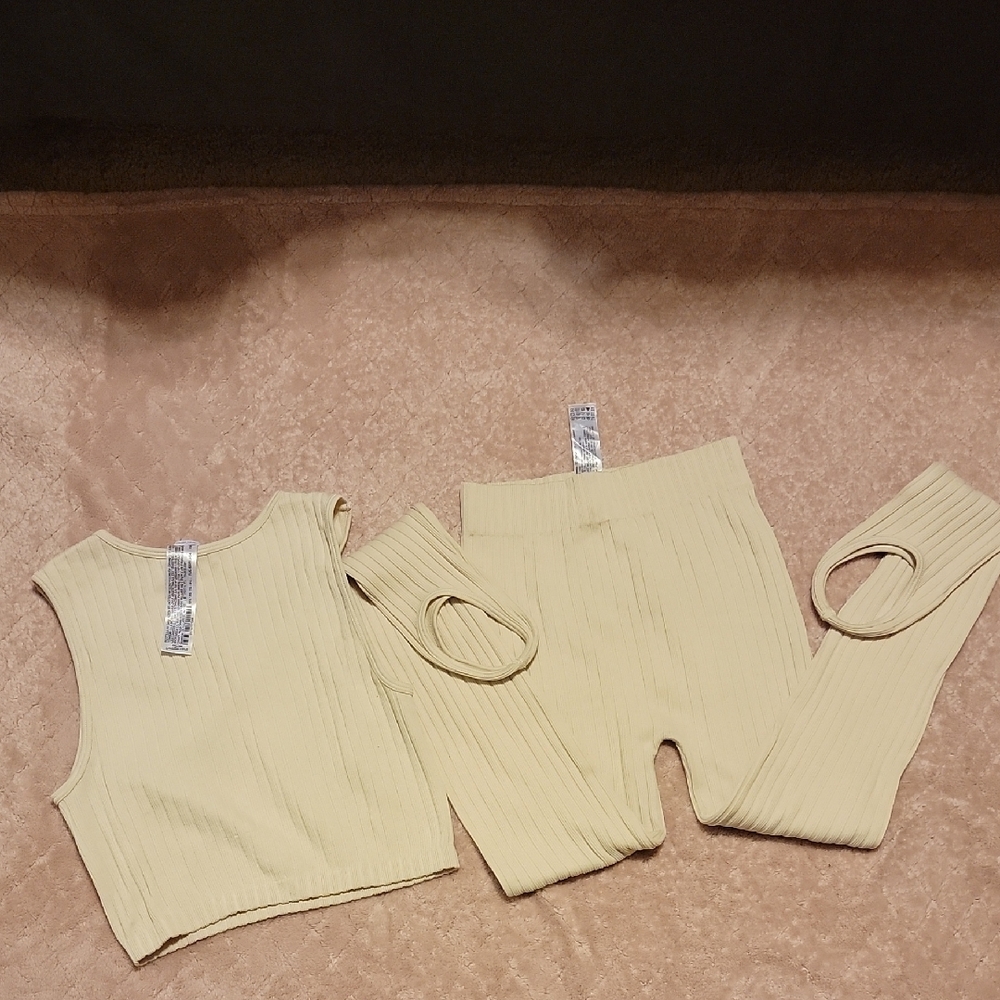 Zara Cream Ribbed Knit Set